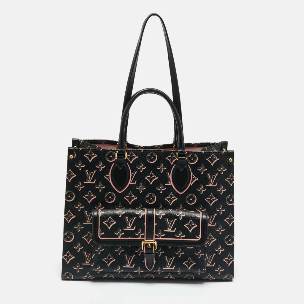 Louis Vuitton Black/Pink Monogram Fall for You Canvas Neo Onthego MM Tote Louis Vuitton Black/Pink Monogram Fall for You Canvas Neo Onthego MM Tote