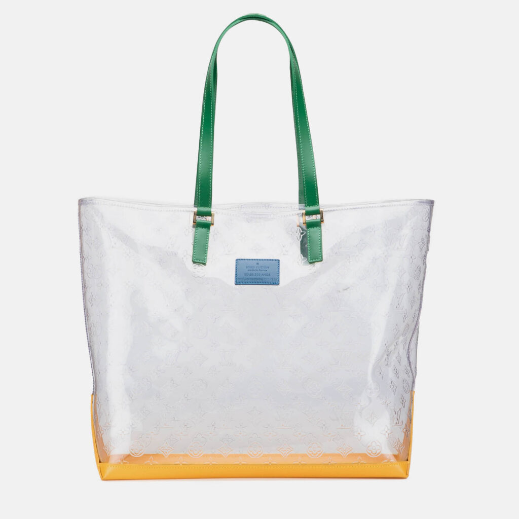 Louis Vuitton White Limited Edition Brazil 500th Anniversary Monogram Vinyl Clear Cabas