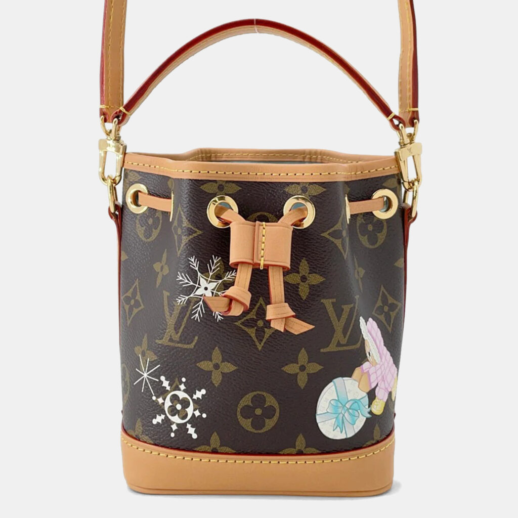Louis Vuitton Nano Noe Azur Brown Monogram Canvas Shoulder Bag Louis Vuitton Nano Noe Azur Brown Monogram Canvas Shoulder Bag