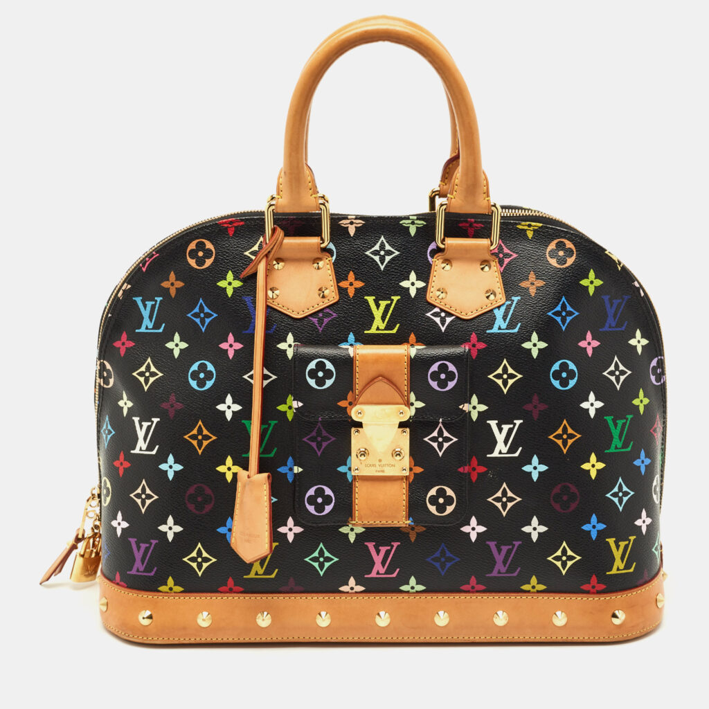 Louis Vuitton Black Multicolor Monogram Canvas Alma GM Bag Louis Vuitton Black Multicolor Monogram Canvas Alma GM Bag