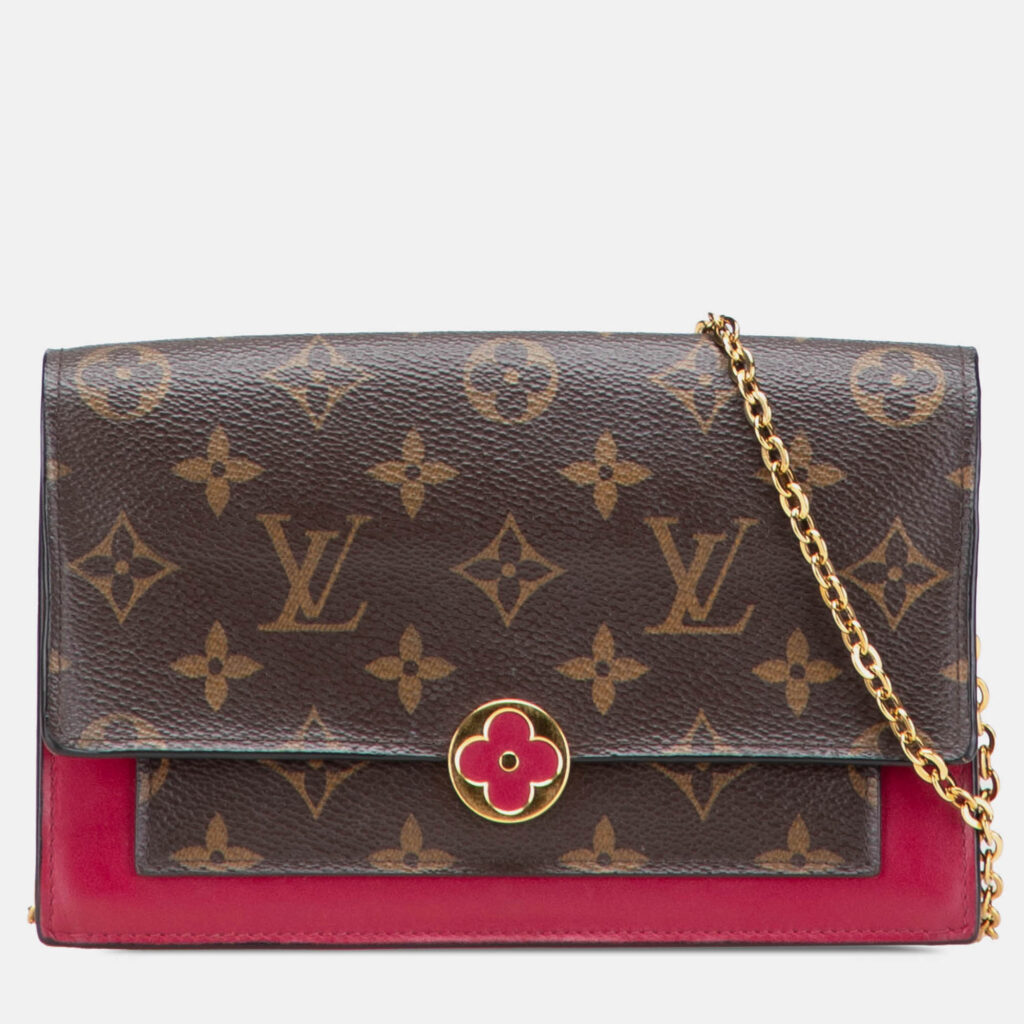 Louis Vuitton Brown Monogram Flore Wallet On Chain