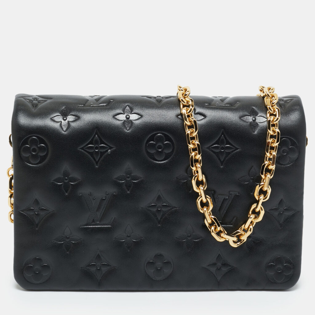 Louis Vuitton Black Monogram Leather Coussin Pochette Bag Louis Vuitton Black Monogram Leather Coussin Pochette Bag