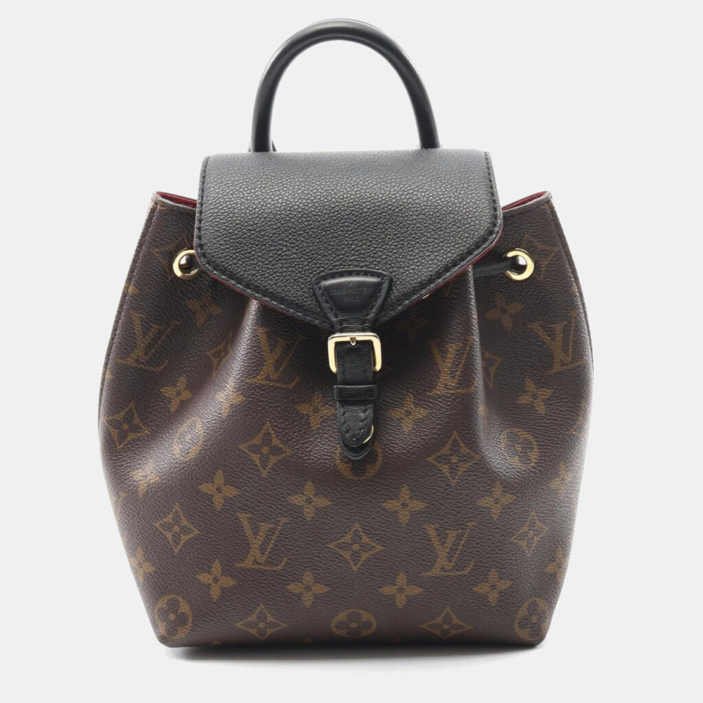 Louis Vuitton Montsouris Nm Bb Coated Canvas And Leather Monogram Brown Black Backpack Louis Vuitton Montsouris Nm Bb Coated Canvas And Leather Monogram Brown Black Backpack