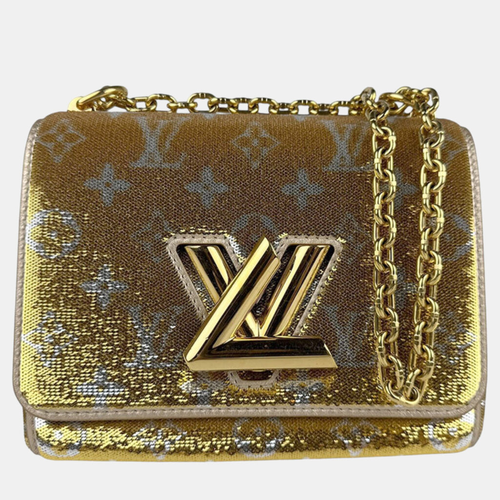Louis Vuitton Twist PM Gold Silver Sequin Shoulder Bag Louis Vuitton Twist PM Gold Silver Sequin Shoulder Bag
