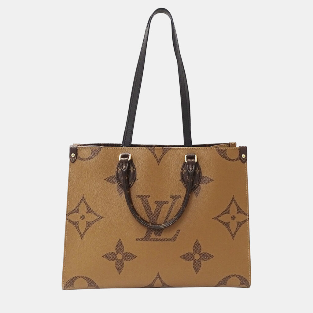 Louis Vuitton On The Go MM Giant Brown Monogram Canvas Tote Bag