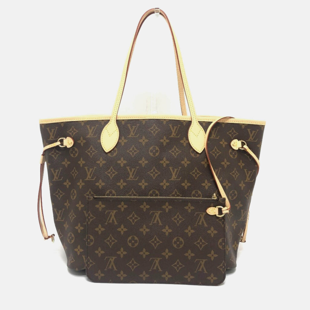 Louis Vuitton Neverfull Mm Bag Handbag Tote Monogram Canvas Brown