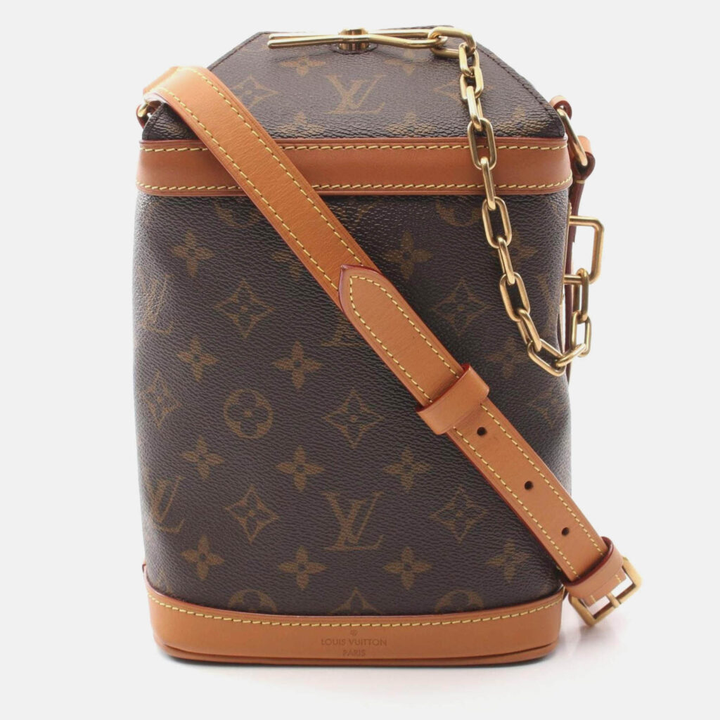 Louis Vuitton Milk Box Shoulder Bag Coated Canvas Leather Monogram Brown Louis Vuitton Milk Box Shoulder Bag Coated Canvas Leather Monogram Brown