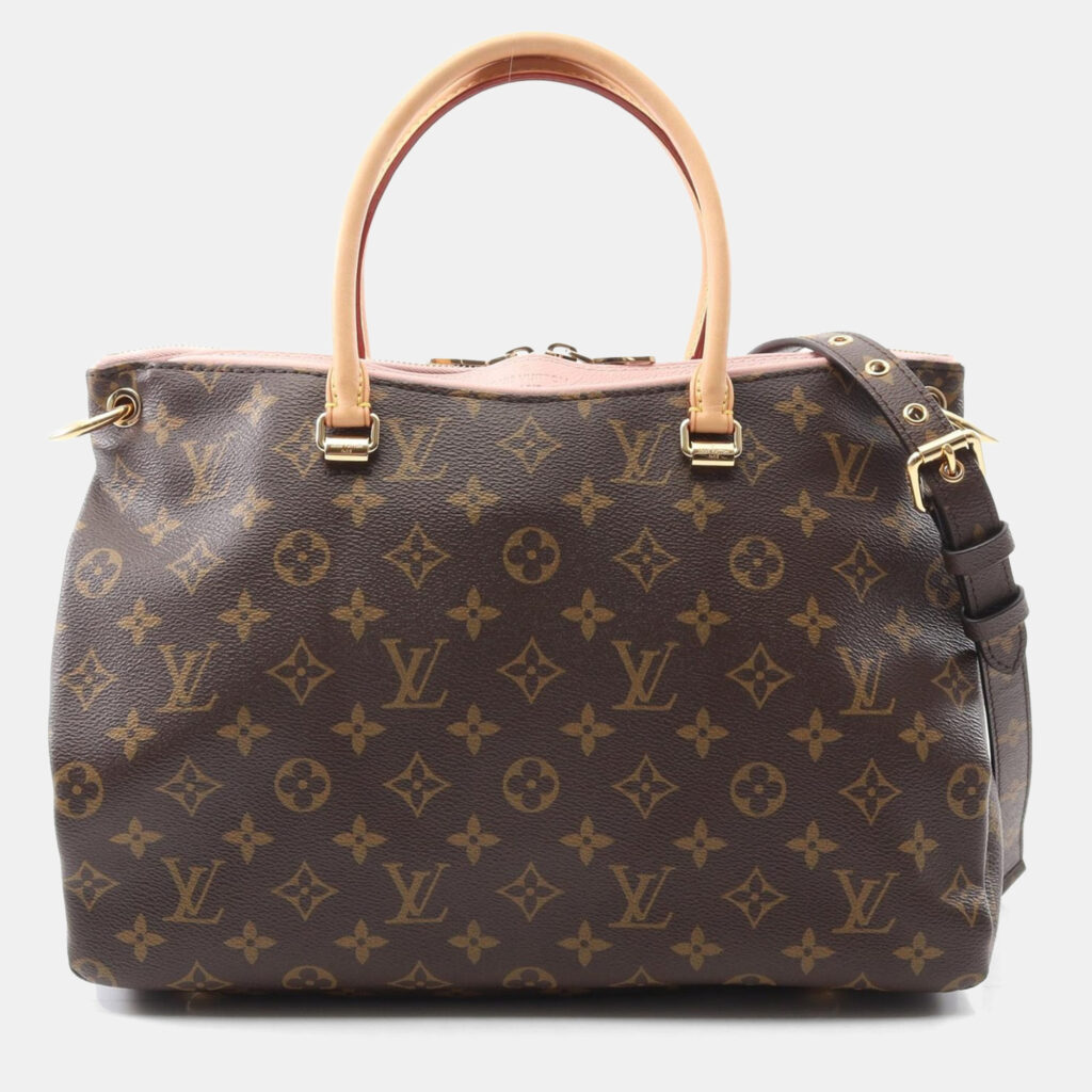 Louis Vuitton Pallas Shoulder Handbag Monogram Canvas Rose Valerine