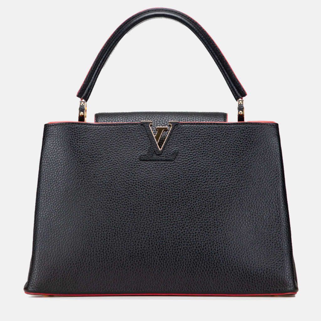 luxury-women-louis-vuitton-used-handbags-p1210660-001-1.jpg Louis Vuitton Black/Red Taurillon Capucines MM