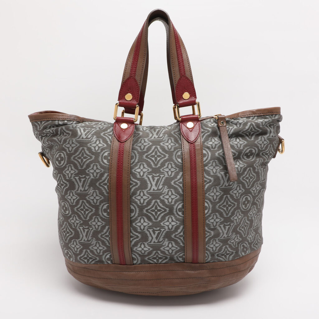 Louis Vuitton Grey/Khaki Monogram Jacquard Fabric and Leather Limited Edition Aviator Bag Louis Vuitton Grey/Khaki Monogram Jacquard Fabric and Leather Limited Edition Aviator Bag