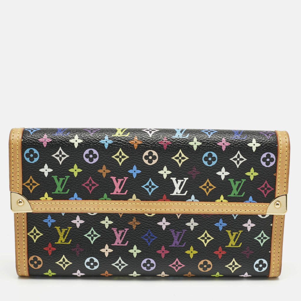 Louis Vuitton Black Monogram Multicolore Canvas Porte Tresor International Wallet Louis Vuitton Black Monogram Multicolore Canvas Porte Tresor International Wallet