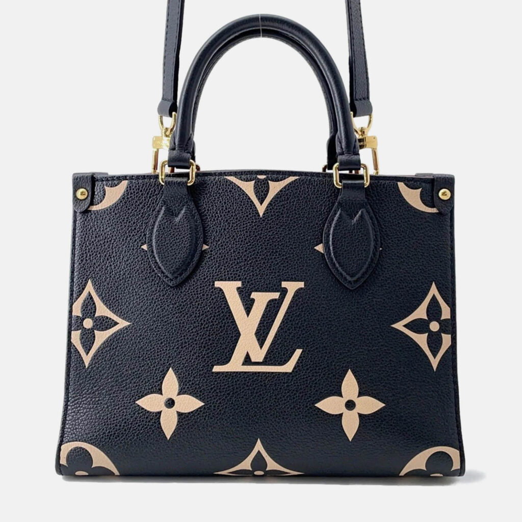 Louis Vuitton Onthego Noir/Beige Bicolor Monogram Empreinte Leather Size Pm