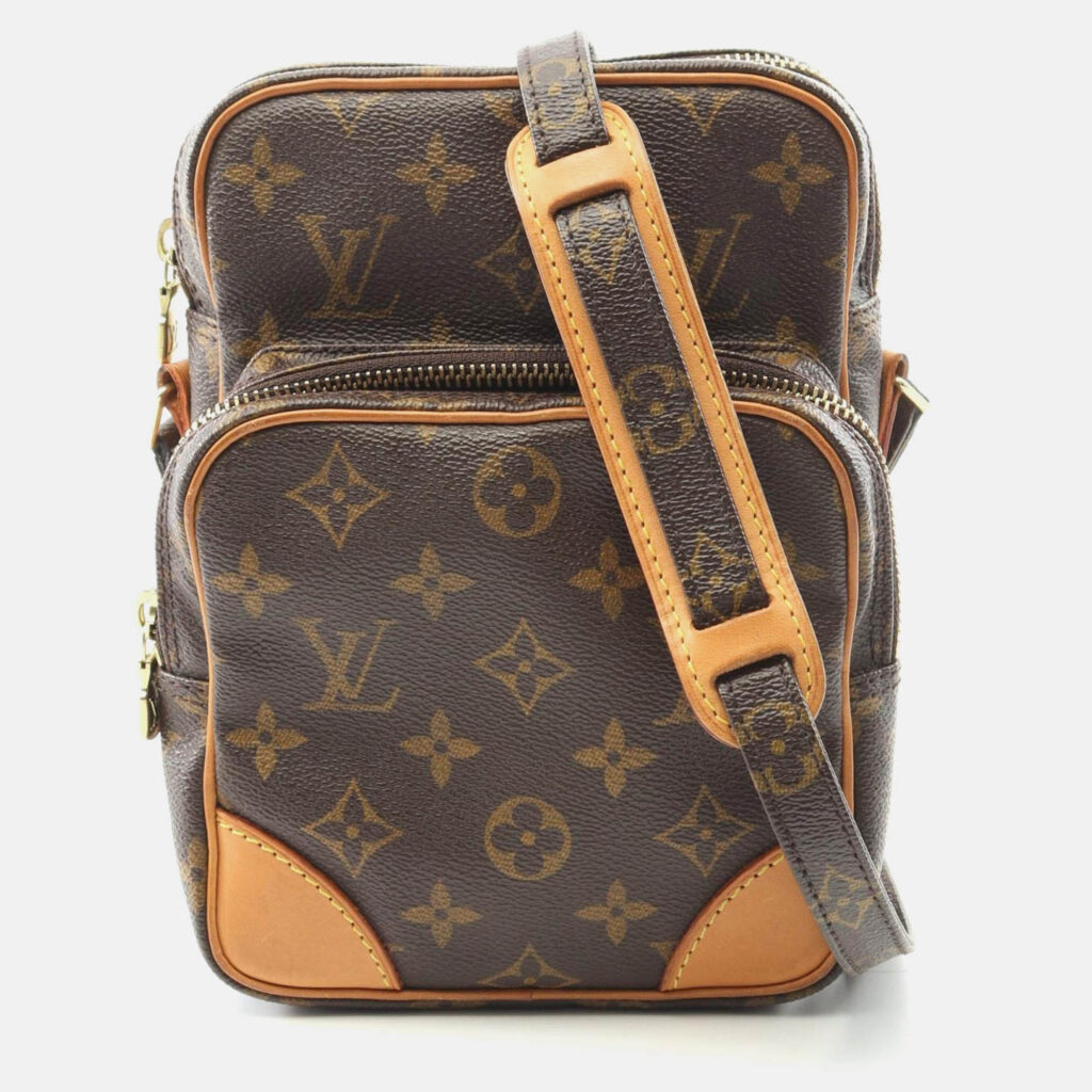 Louis Vuitton Amazon Brown Monogram Canvas Leather Crossbody Shoulder Bag