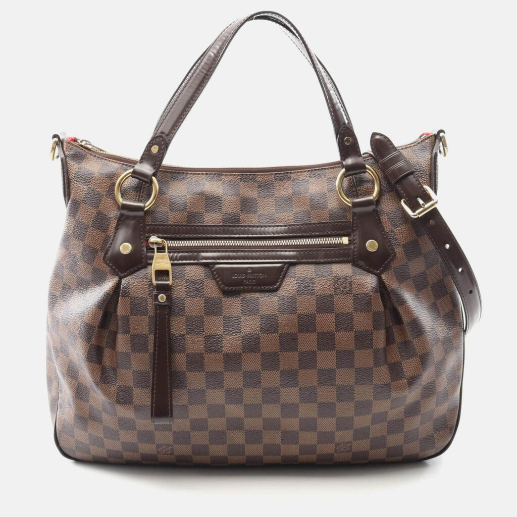 Louis Vuitton Evora Damier Ebene Canvas Leather MM Handbag