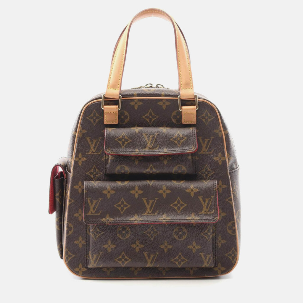 Louis Vuitton Excentri Cite Brown Monogram Canvas Leather Handbag