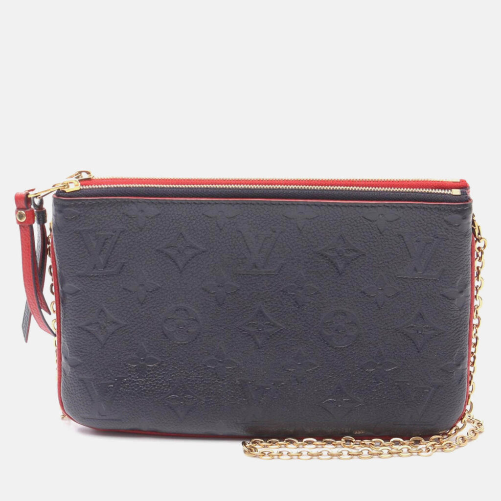 Louis Vuitton Pochette Double Zip Shoulder Bag Monogram Empreinte Red