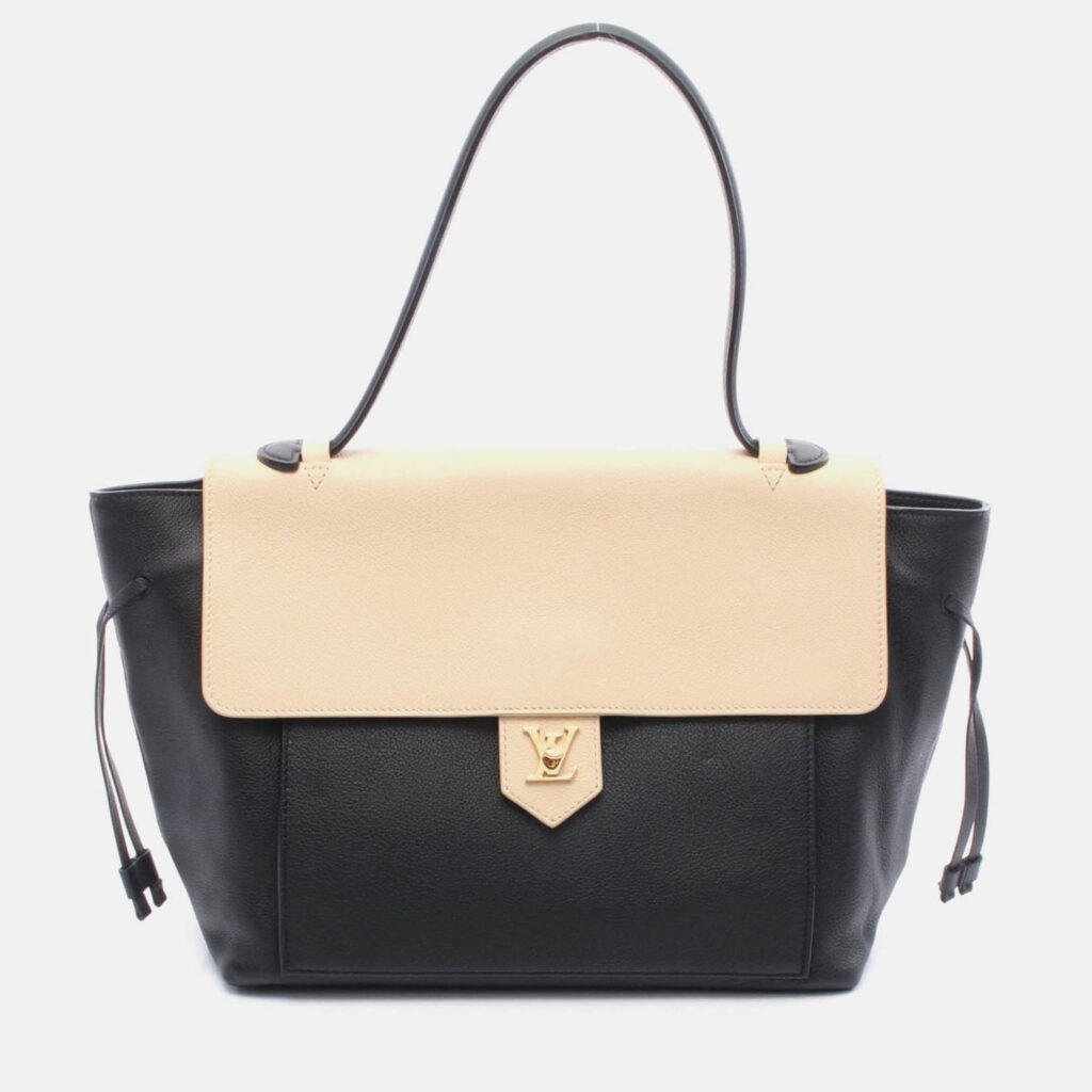 Louis Vuitton Lockme Mm Handbag Leather Vanille Noir