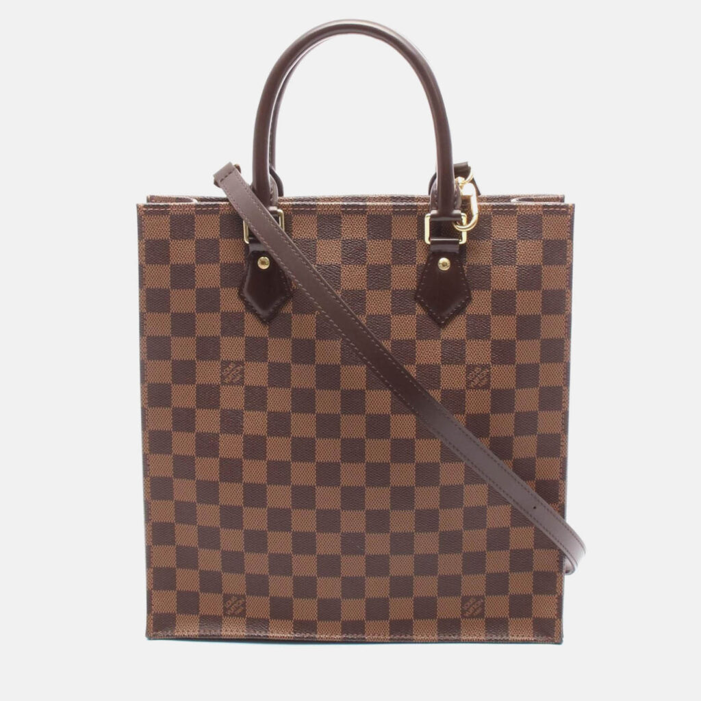 Louis Vuitton Sac Plat Pm Shoulder Tote Bag Damier Canvas Ebene Louis Vuitton Sac Plat Pm Shoulder Tote Bag Damier Canvas Ebene