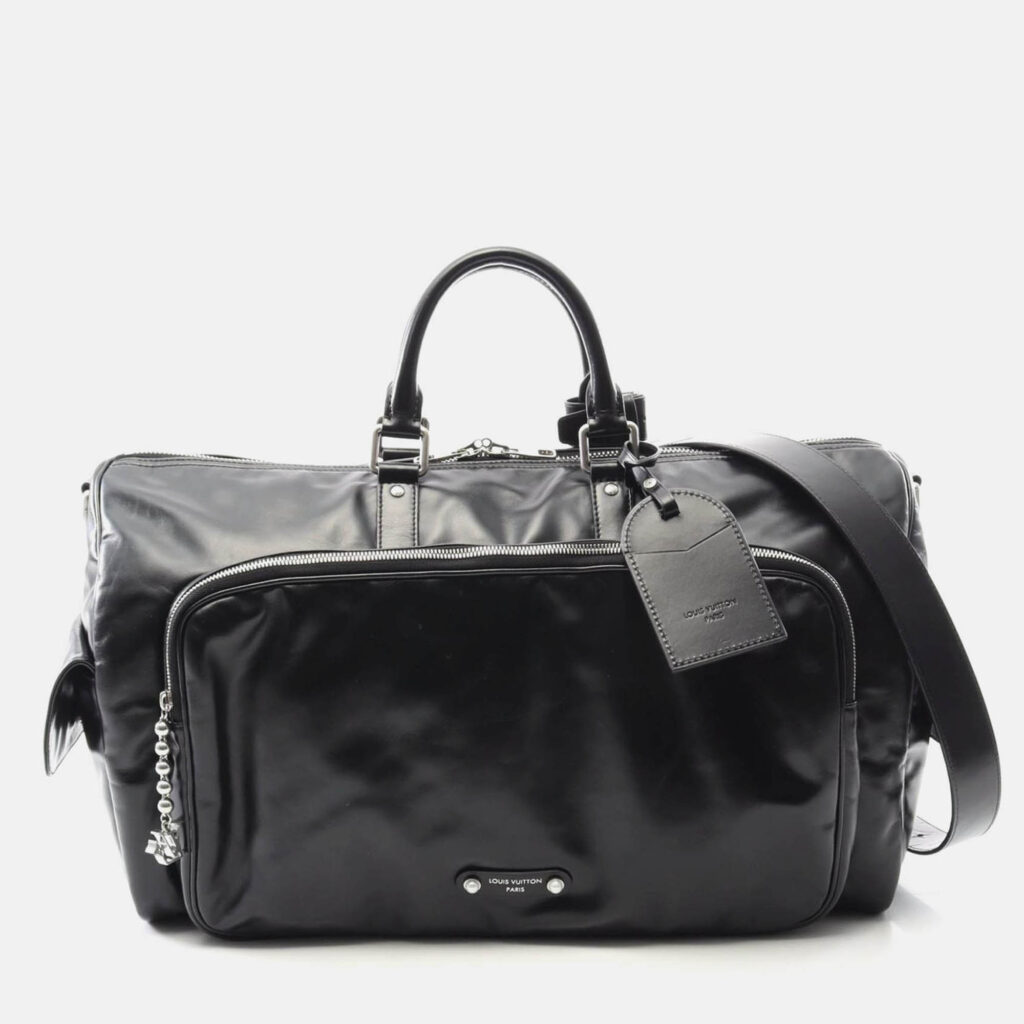 Louis Vuitton Keepall Cargo Bandouliere 50 Travel Bag Leather Black