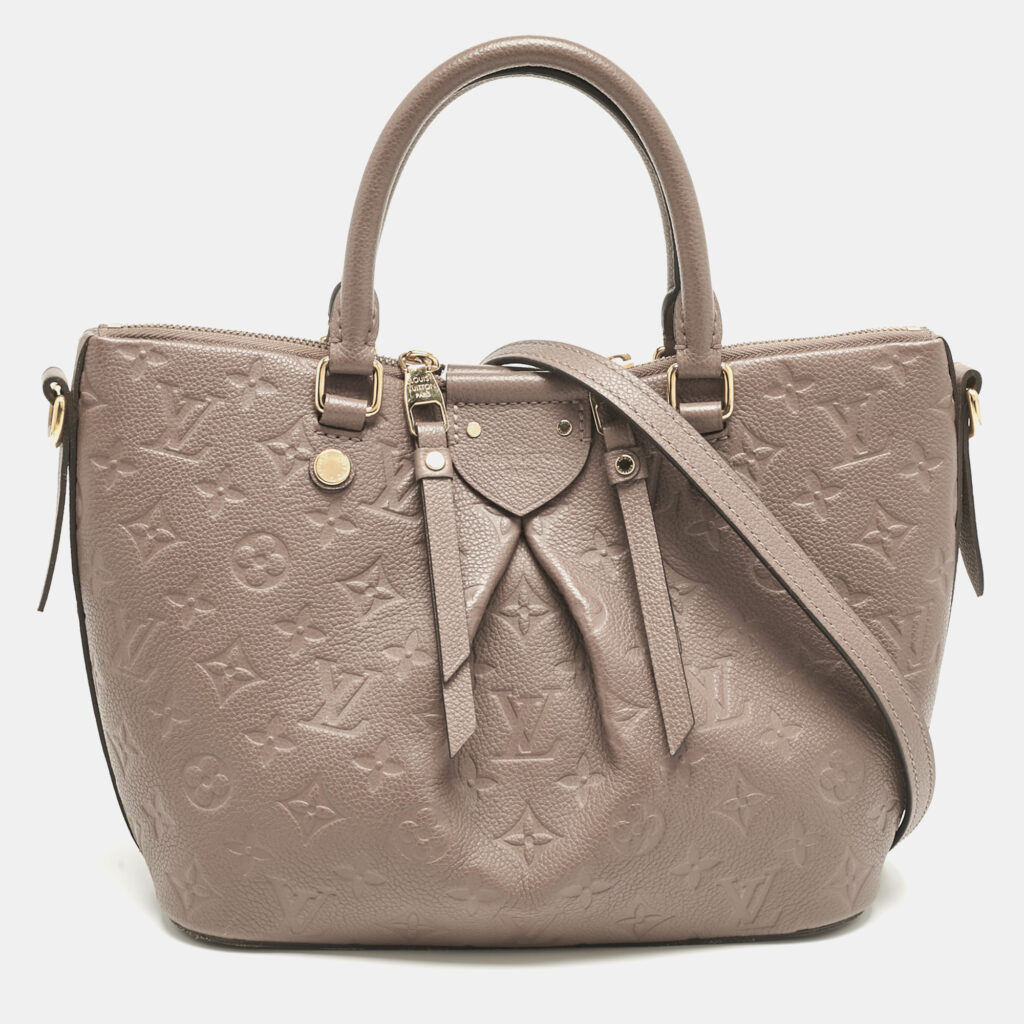 Louis Vuitton Beige Monogram Empreinte Leather Mazarine PM Bag Louis Vuitton Beige Monogram Empreinte Leather Mazarine PM Bag