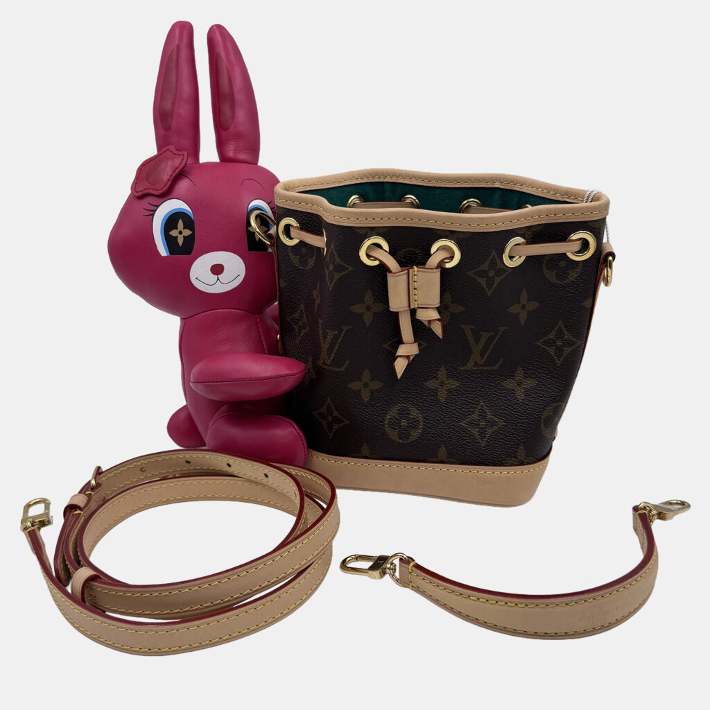 Louis Vuitton Nano Noe Fuschia Brown Monogram Coated Canvas Bucket Bag Louis Vuitton Nano Noe Fuschia Brown Monogram Coated Canvas Bucket Bag