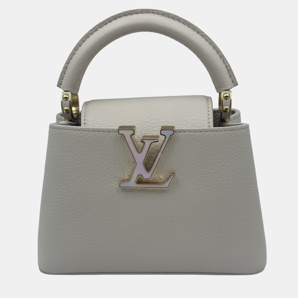 Louis Vuitton white Leather Mini Capucines Bag