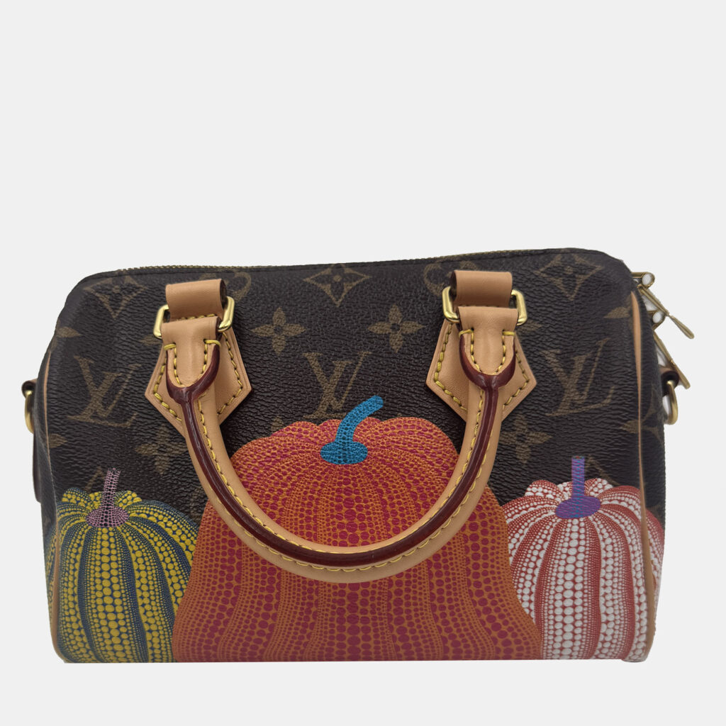 Louis Vuitton x Yayoi Kusama Pumpkin Monogram Speedy Bandouliere 20 Bag