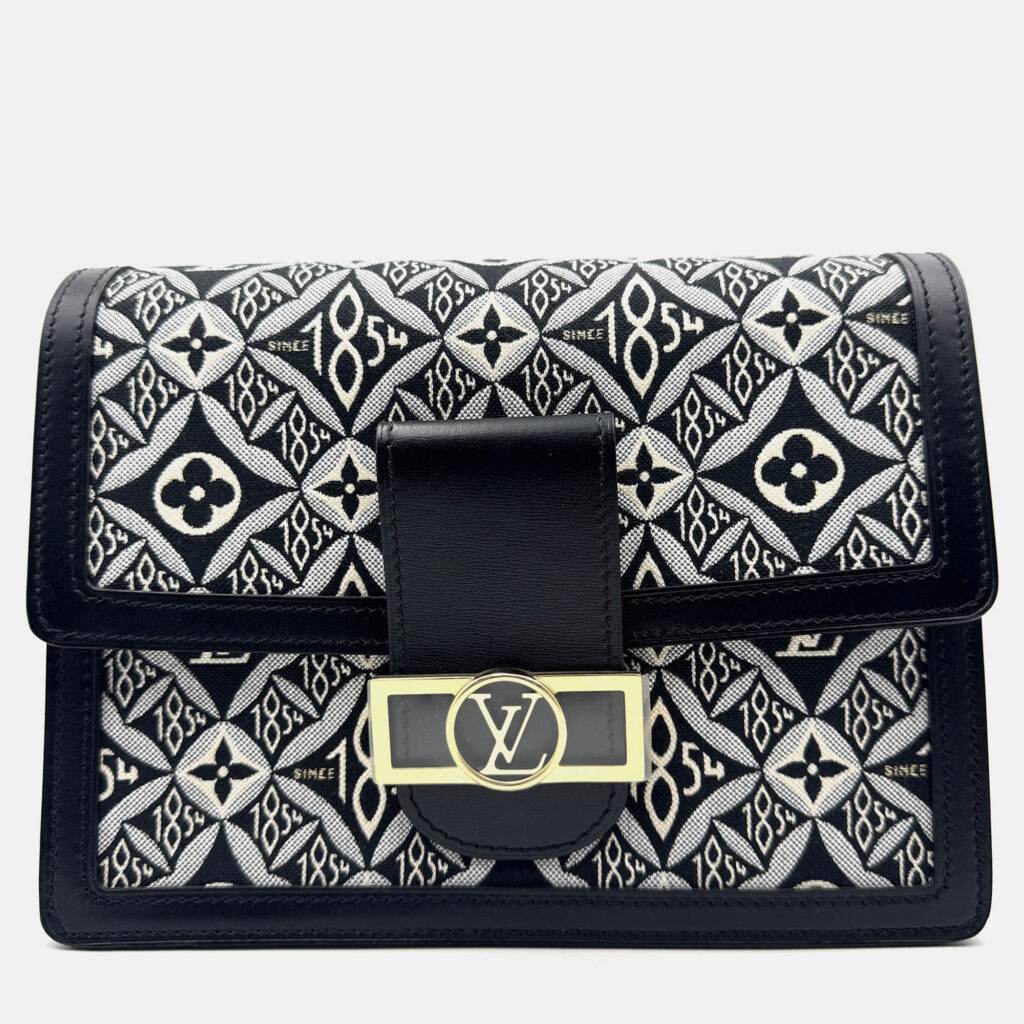 Louis Vuitton Gris Monogram Jacquard Dauphine MM Since 1854 Shoulder Bag Louis Vuitton Gris Monogram Jacquard Dauphine MM Since 1854 Shoulder Bag