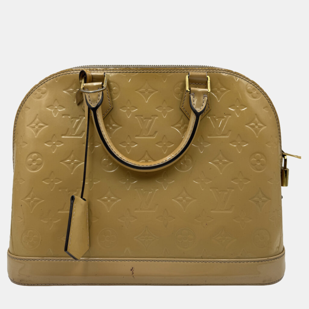 Louis Vuitton LV Alma PM top handle yellow patent leather Louis Vuitton LV Alma PM top handle yellow patent leather
