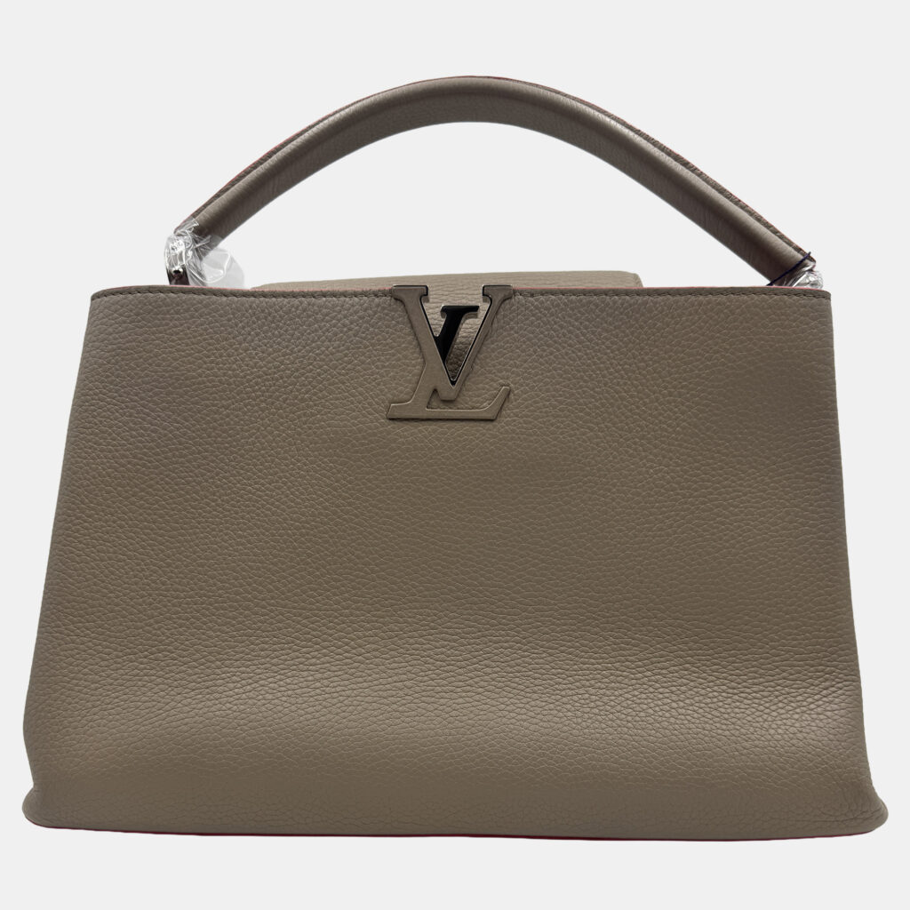 Louis Vuitton grey Leather Capucines MM Bag