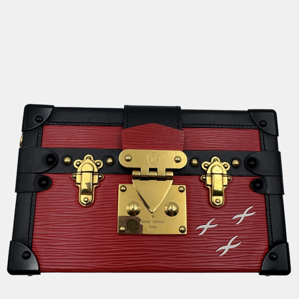 Louis Vuitton red Leather Petite Malle Louis Vuitton red Leather Petite Malle