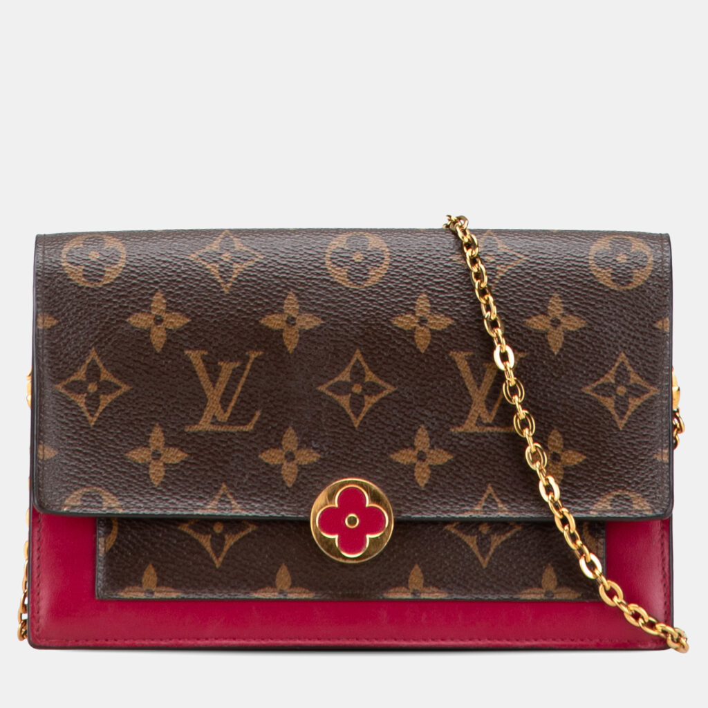 Louis Vuitton Brown Monogram Flore Wallet On Chain Louis Vuitton Brown Monogram Flore Wallet On Chain