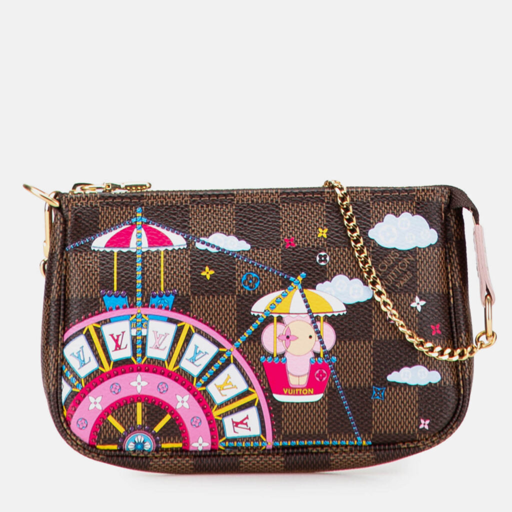 Louis Vuitton Brown Damier Ebene Vivienne Holiday Mini Pochette Accessoires Louis Vuitton Brown Damier Ebene Vivienne Holiday Mini Pochette Accessoires