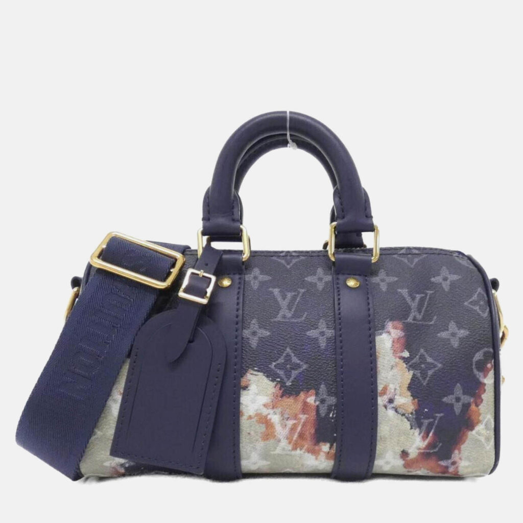 Louis Vuitton Keepall Bandouliere 25 Ancre, Blue Monogram Bleach Canvas Boston Bag Louis Vuitton Keepall Bandouliere 25 Ancre, Blue Monogram Bleach Canvas Boston Bag