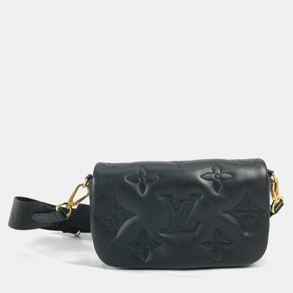 Louis Vuitton Monogram Bubblegram Black Leather Wallet-On-Strap Louis Vuitton Monogram Bubblegram Black Leather Wallet-On-Strap