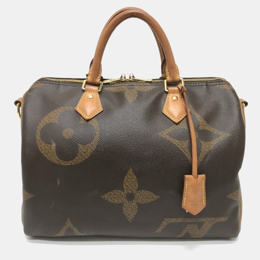 Louis Vuitton Speedy Bandouliere 30 Brown Monogram Giant Coated Canvas Boston Bag Louis Vuitton Speedy Bandouliere 30 Brown Monogram Giant Coated Canvas Boston Bag