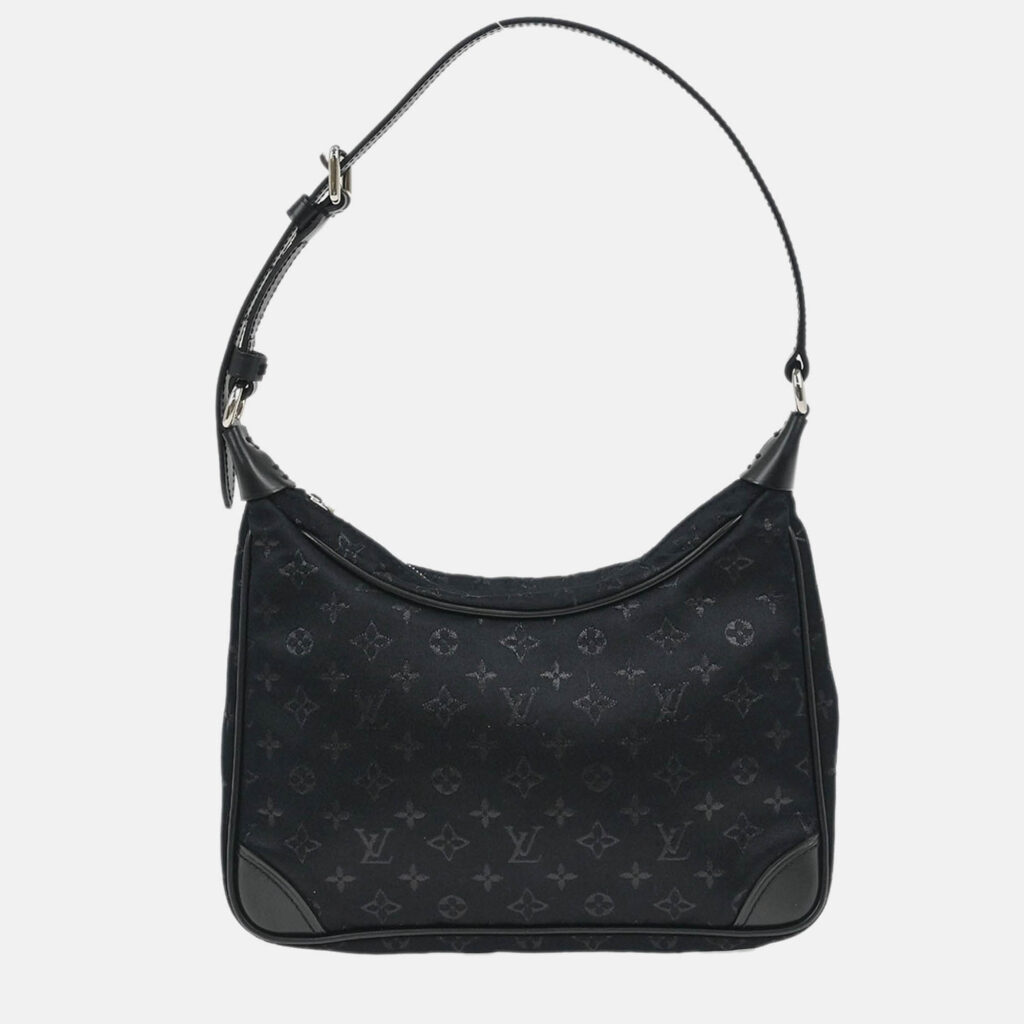 Louis Vuitton Black Monogram Satin Little Boulogne Handbag Louis Vuitton Black Monogram Satin Little Boulogne Handbag