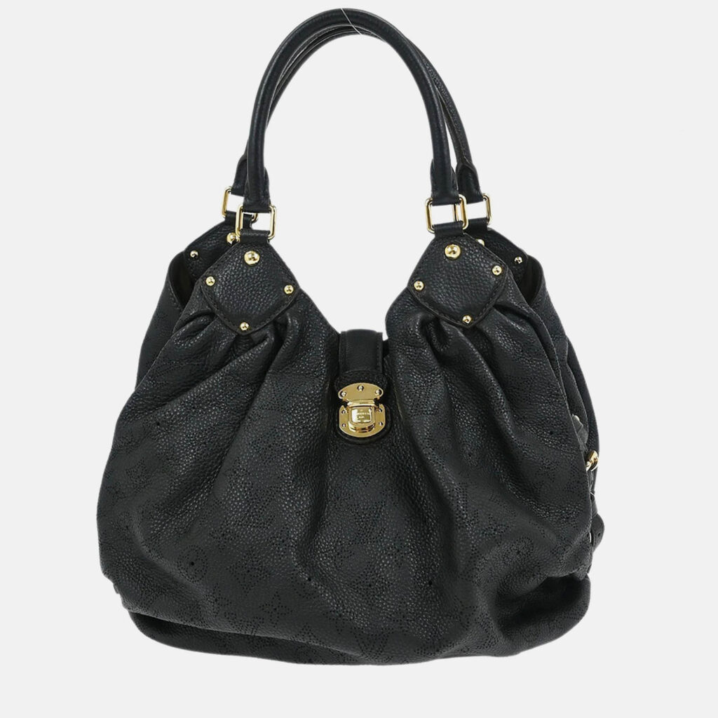 Louis Vuitton Mahina Black Leather Hobo Bag Louis Vuitton Mahina Black Leather Hobo Bag