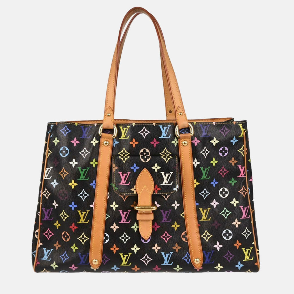Louis Vuitton Black Monogram Multicolor Aurelia GM Tote Bag Louis Vuitton Black Monogram Multicolor Aurelia GM Tote Bag