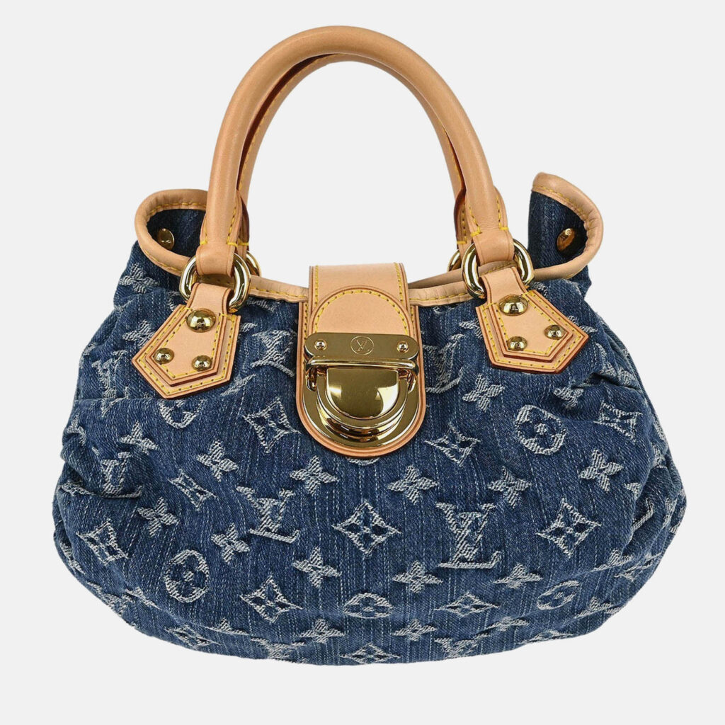 Louis Vuitton Pleaty Blue Monogram Denim Handbag Louis Vuitton Pleaty Blue Monogram Denim Handbag