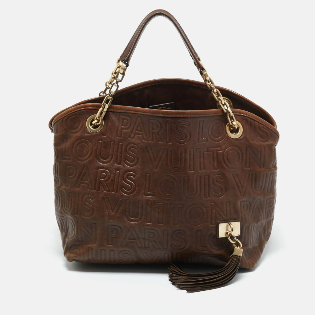 Louis Vuitton Brown Leather Paris Souple Whisper PM Bag Louis Vuitton Brown Leather Paris Souple Whisper PM Bag