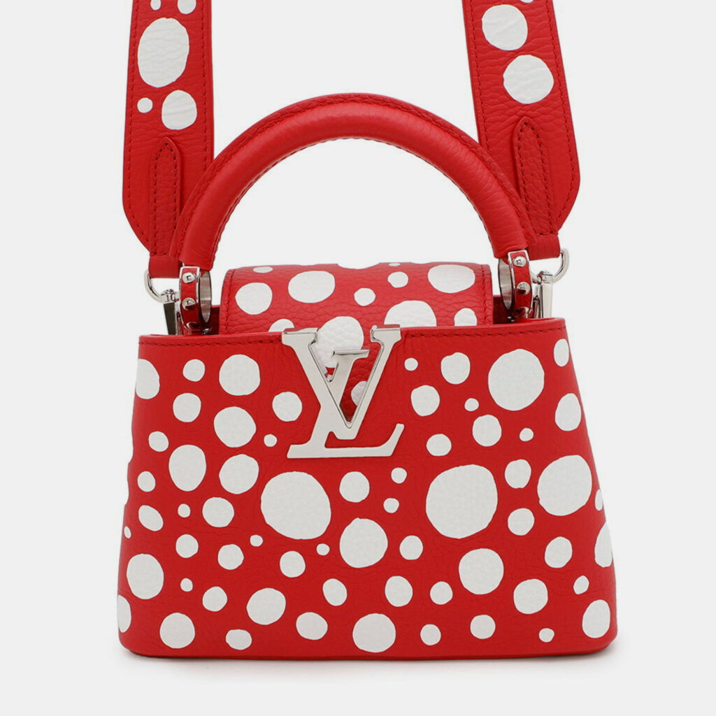 Louis Vuitton Capucines Red Infinity Dot Leather Shoulder Bag