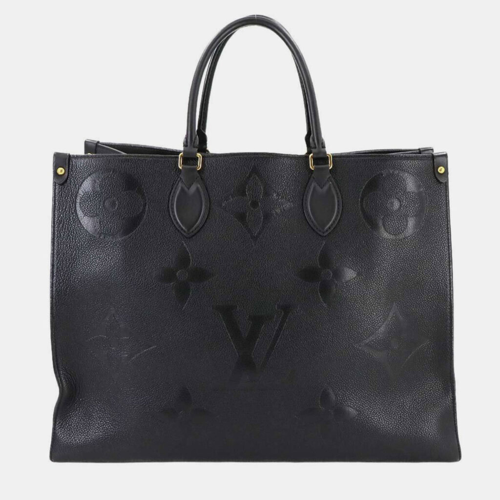 Louis Vuitton On The Go GM Black Empreinte Giant Monogram Leather Duffel Bag