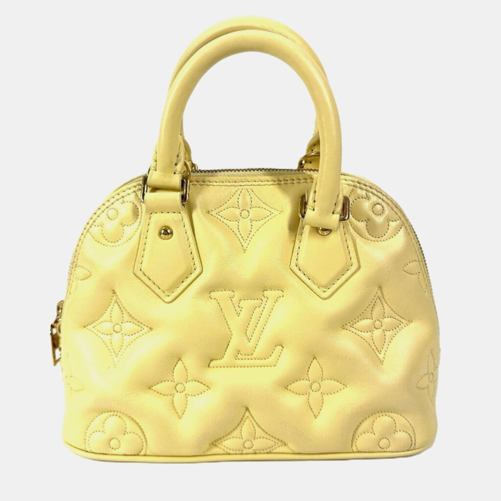 Louis Vuitton Alma BB Soft Bubble Gram Yellow Leather Handbag Louis Vuitton Alma BB Soft Bubble Gram Yellow Leather Handbag