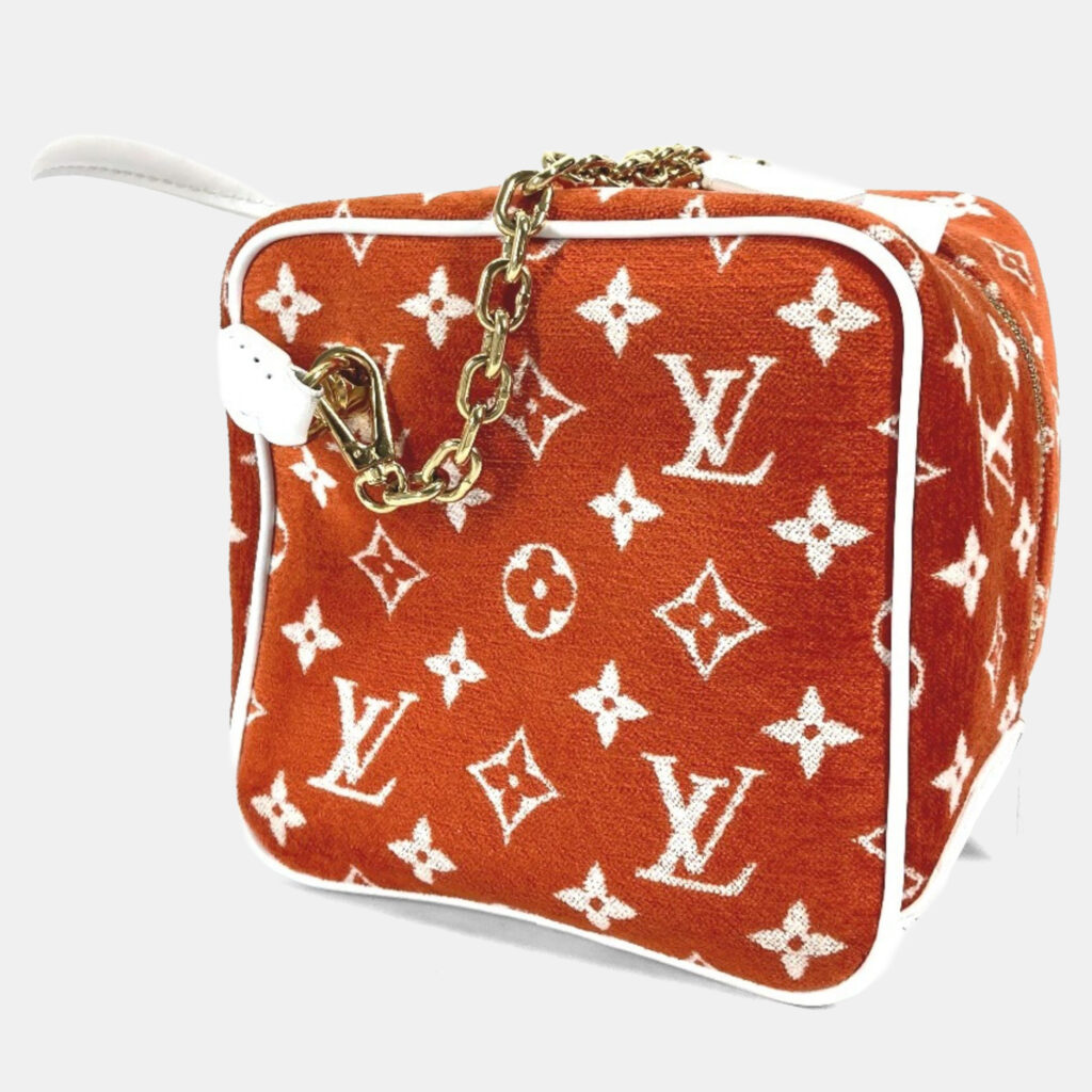 Louis Vuitton Match Square Terracotta Orange Velvet Leather Shoulder Bag