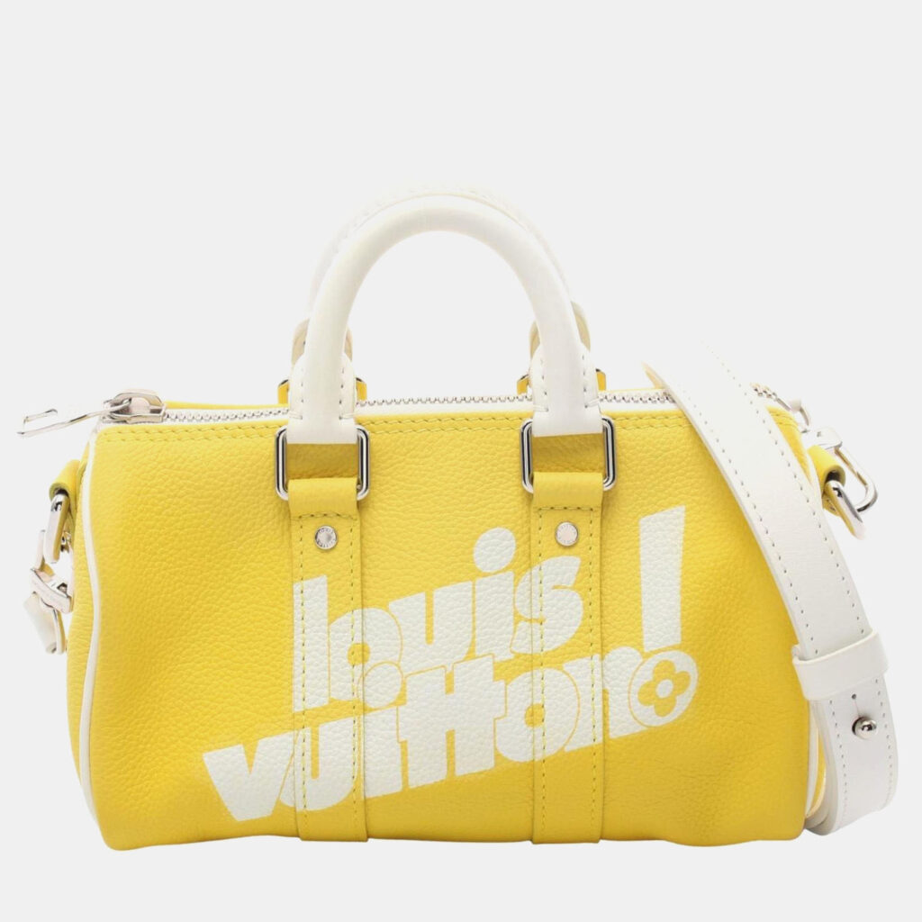 Louis Vuitton Keepall XS Everyday LV Yellow White Leather Handbag Louis Vuitton Keepall XS Everyday LV Yellow White Leather Handbag