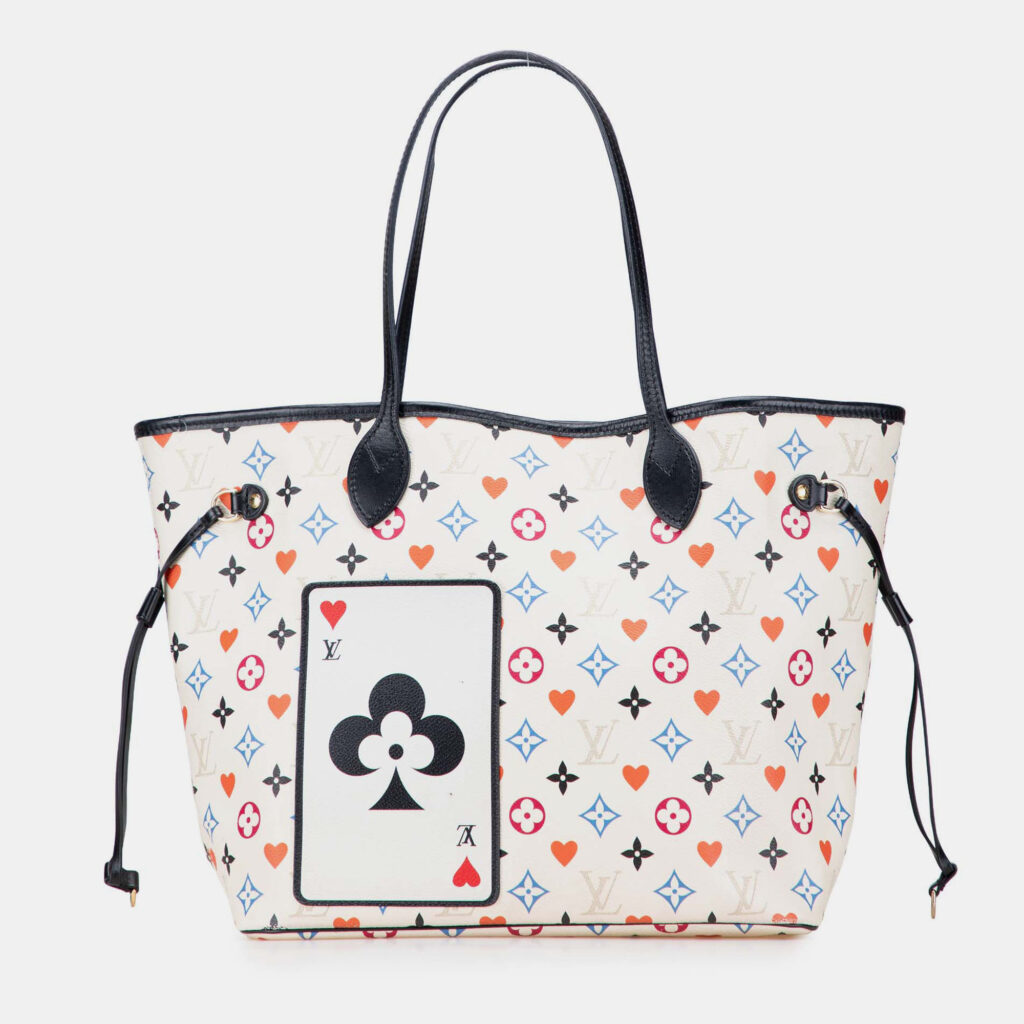 Louis Vuitton White Monogram Game On Neverfull MM