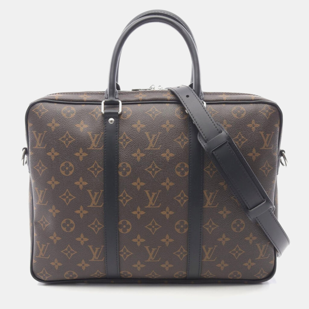 Louis Vuitton Porte Documents Voyage Brown Monogram Coated Canvas Briefcase Bag Louis Vuitton Porte Documents Voyage Brown Monogram Coated Canvas Briefcase Bag