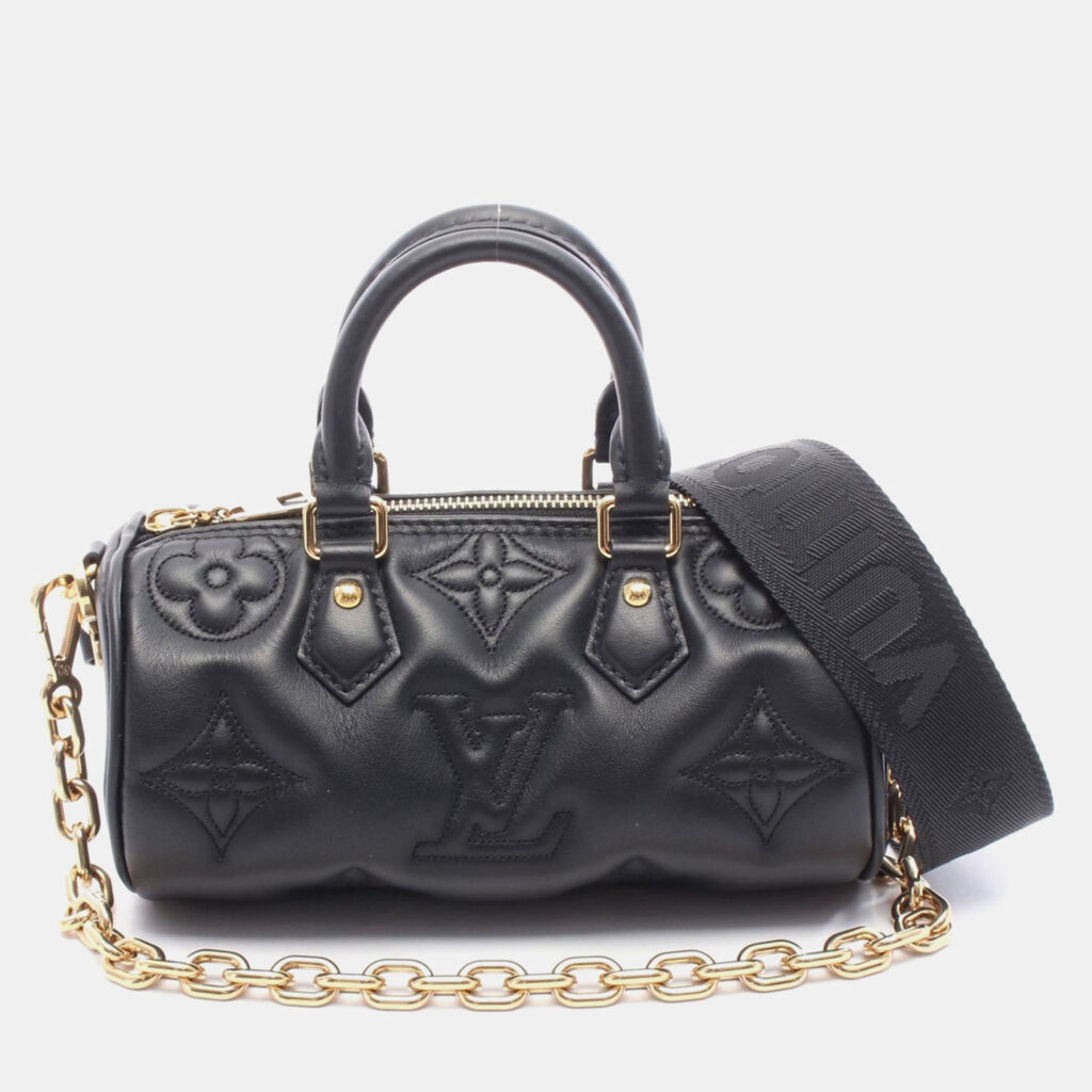 Louis Vuitton Bubblegram Papillon BB Black Calfskin Shoulder Bag Louis Vuitton Bubblegram Papillon BB Black Calfskin Shoulder Bag