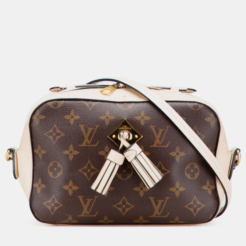 Louis Vuitton Brown Cream Monogram Saintonge Louis Vuitton Brown Cream Monogram Saintonge